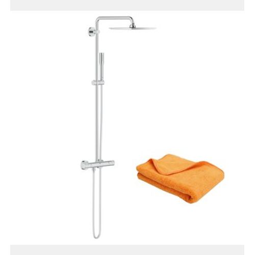 Grohe - Colonne de douche Grohe avec mitigeur thermostatique Vitalio Joy Système 230 + microfibre - Rose