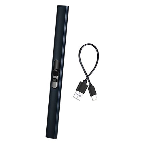 Allumeur à impulsions, chargement USB, coupe-vent, sans flamme, longue poignée, cuisinière à gaz de Camping, barbecue, allumeur électrique, fournitures d'extérieur-Noir