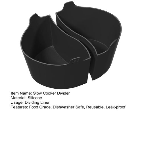 1 ensemble de séparateurs pour mijoteuse, Flexible et réutilisable, compartiment de qualité alimentaire, séparation des tampons en Silicone, lavable au lave-vaisselle, faitout 6QT-8QT, doublure de séparation en Silicone, fournitures de cuisine-Gris