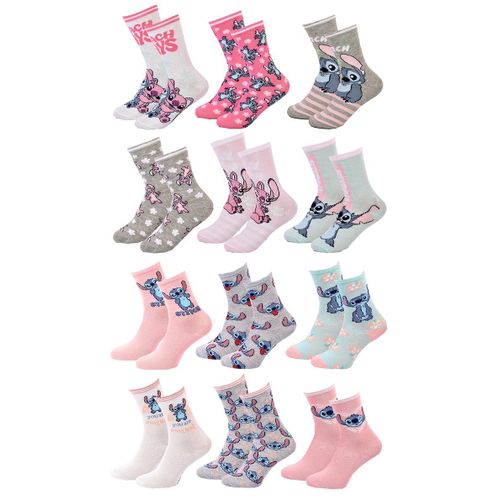 Chaussettes Pack Fille Disney Lilo Et Stitch 12 Paires Child
