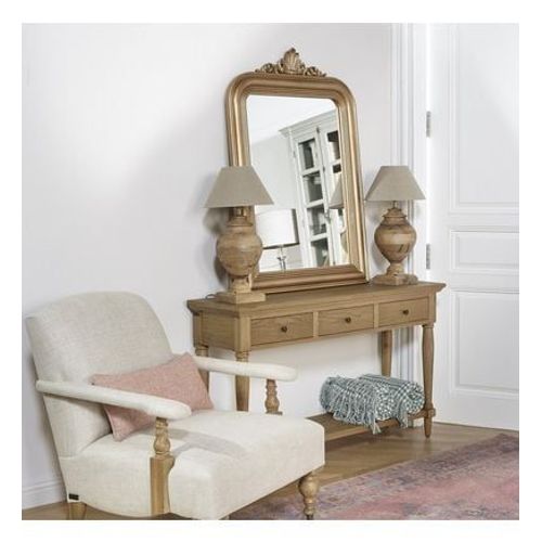 Robin Des Bois - Edinburgh - Console Style Shabby Chic En Chêne , 3 Tiroirs, 1 Étagère - Naturel