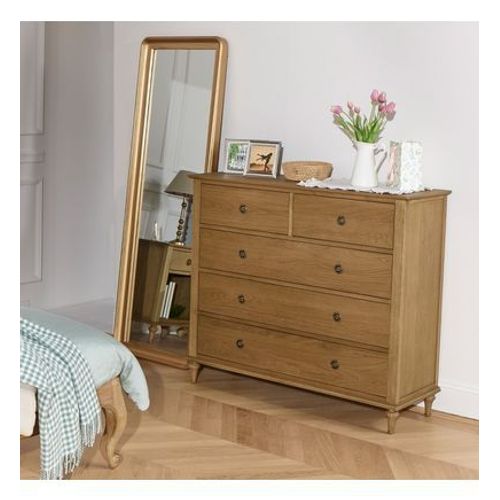 Robin Des Bois - Olivia - Commode Romantique En Chêne, 5 Tiroirs - Marron