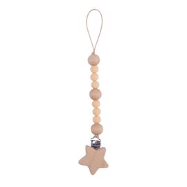 Porte-Sucette De Qualité Alimentaire, Pendentif Étoile Apaisant, Confortable À Saisir, Sucette Pour Bébé, Jouet Clip, Jouet Pour Enfants-Couleur Du Bois