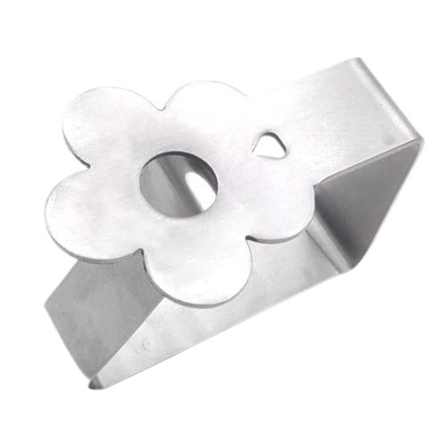 Pince à nappe creuse fleur feuille papillons forme de lune robuste en acier inoxydable coupe-vent table à manger support de couverture pince Gadgets de cuisine-Fleur