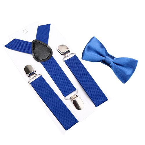 Ceinture À Bretelles Avec N?Ud Pour Enfants, Élastique À La Mode, Taille Réglable, Design Polyvalent, Bande Élastique Pour Festivals, Occasions Spéciales-Bleu