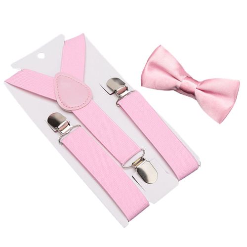 Ceinture À Bretelles Avec N?Ud Pour Enfants, Élastique À La Mode, Taille Réglable, Design Polyvalent, Bande Élastique Pour Festivals, Occasions Spéciales-Rose