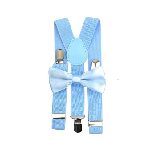 Ceinture À Bretelles Avec N?Ud Pour Enfants, Élastique À La Mode, Taille Réglable, Design Polyvalent, Bande Élastique Pour Festivals, Occasions Spéciales-Bleu Ciel