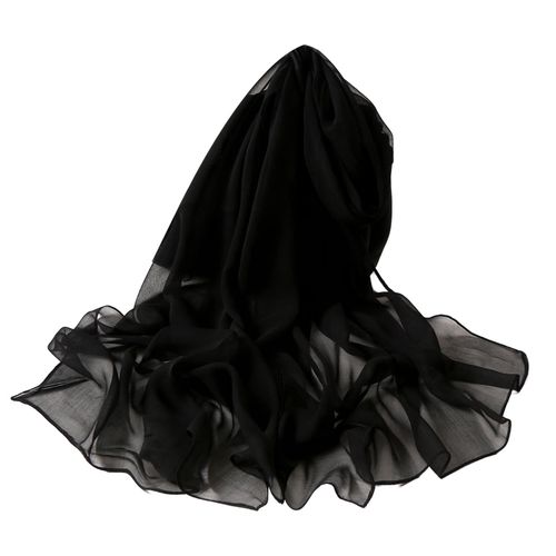 Écharpe Pour Femme, Couleurs Vives Et Douces, Protection Confortable, Protection Solaire À Séchage Rapide, Légère Et Fine, Enveloppe De Cou D'été Pour Les Vacances-Noir