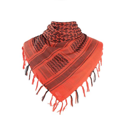 Écharpe Épaisse Pour Femme Keffiyeh Large Pompon Imprimé Vintage Pare-Soleil Décoratif Protection Du Cou Unisexe Doux Chaud Châle Quatre Saisons-Orange 110cm