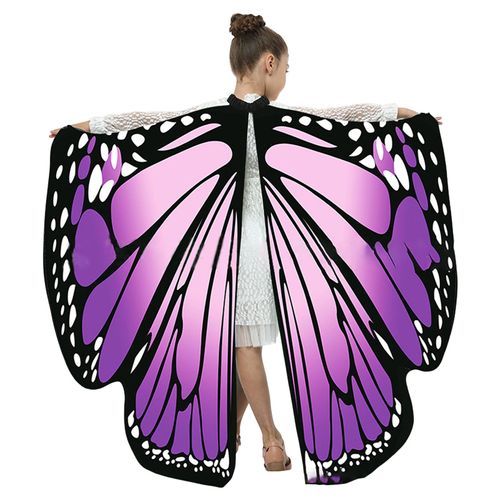 Cape Châle Ailes De Papillon, Accessoire De Cosplay Féerique Nymphe Pixie, Déguisement D'halloween Doux Et Soyeux, Costume De Fête Pour Femmes Et Filles-Rose Violet