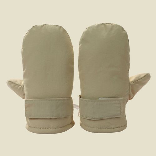 1 Paire De Mitaines D'hiver Pour Enfants De 1 À 8 Ans, Doublées En Peluche Épaisse, Coupe-Vent, Rétention De Chaleur, Gants D'extérieur Par Temps Froid, Sangle Réglable, Gants De Ski Antidérapants Double Couche-Kaki M