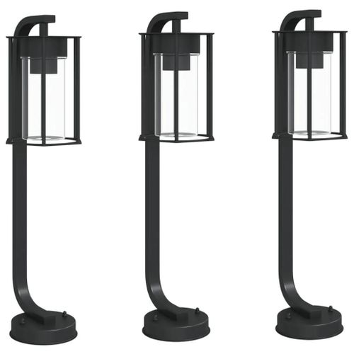 Lampadaires D'extérieur 3 Pcs 60 Cm Acier Inoxydable Noir Helloshop26 02_0042552