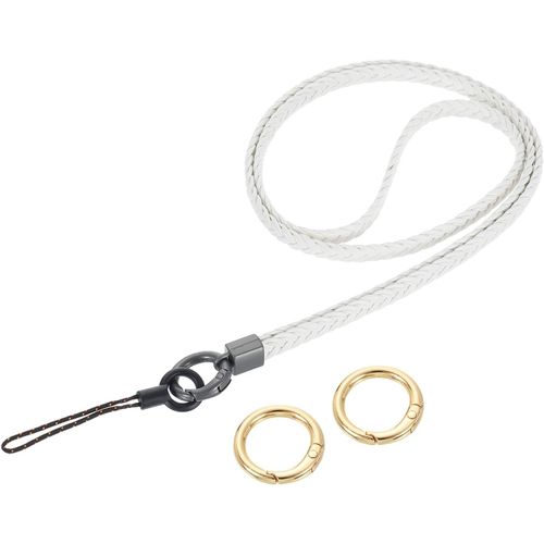 ChenQuanSarl-Cordon Tour De Cou Tissé En Cuir De 39,1 Cm, Fait À La Main, Porte-Badges, Porte-Badges, Pochette, Téléphone Portable, Portefeuille, Accessoires, Blanc, Blanc, 47Cm/18.5