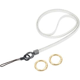 ChenQuanSarl-Cordon Tour De Cou Tissé En Cuir De 39,1 Cm, Fait À La Main, Porte-Badges, Porte-Badges, Pochette, Téléphone Portable, Portefeuille, Accessoires, Blanc, Blanc, 47Cm/18.5