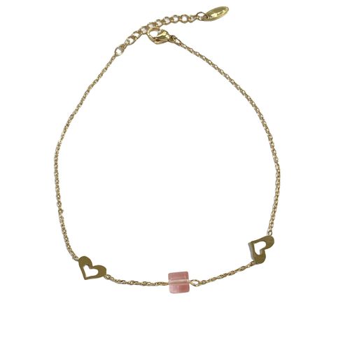 Etoilier Bracelet Cheville Femme En Alliage, Chaine De Cheville Avec Pendentif Cylindrique Rose Et Coeur Doré, Bijou Pour Quotidien, Fête Et Vacances, Accessoire De Plage Tendance