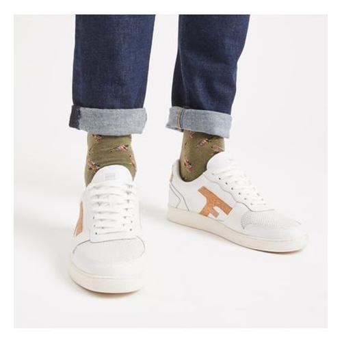 Faguo Baskets Cuir Et Liã¿ge Hazel Beige