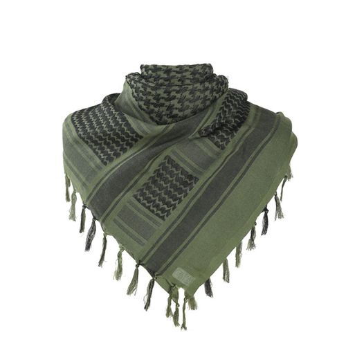 Écharpe Épaisse Pour Femme Keffiyeh Large Pompon Imprimé Vintage Pare-Soleil Décoratif Protection Du Cou Unisexe Doux Chaud Châle Quatre Saisons-Vert 110cm