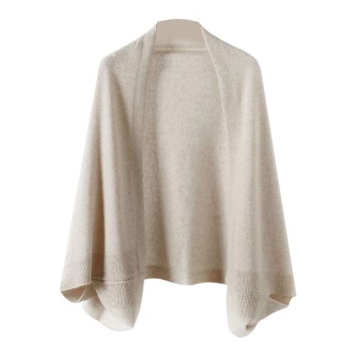 Châle Tricoté Sans Col Pour Femmes, Manches Longues, Ouvert Sur Le Devant, Couleur Unie, Manteau, Coupe Ample, Cape Tricotée-Abricot