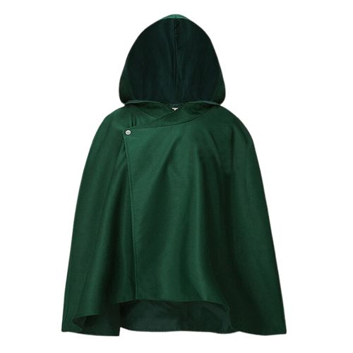 Cape Verte Anime Avec Capuche, Patte De Boutonnage, Simple, Double Couche, Robe Fantaisie Plus Épaisse, Cosplay, Photographie De Rue, Vêtements Quotidiens-Monocouche Xxl