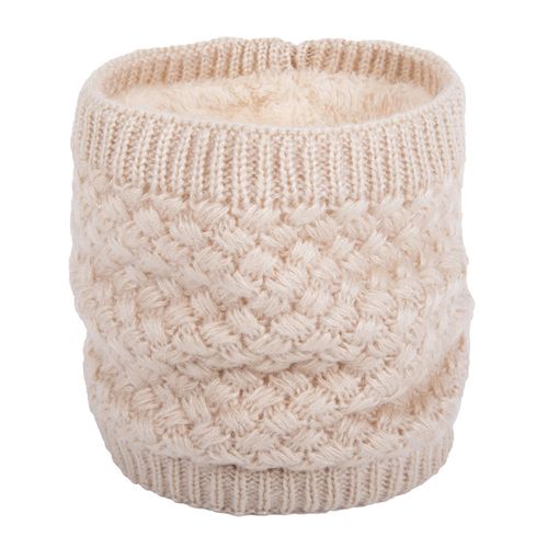 Femmes Hiver Wrap Anneau Épais Chaud Doux Respirant Tricot Écharpe Foulard-Beige