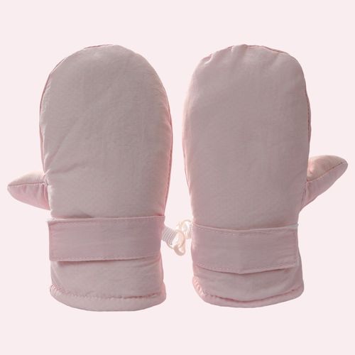 1 Paire De Mitaines D'hiver Pour Enfants De 1 À 8 Ans, Doublées En Peluche Épaisse, Coupe-Vent, Rétention De Chaleur, Gants D'extérieur Par Temps Froid, Sangle Réglable, Gants De Ski Antidérapants Double Couche-Rose S