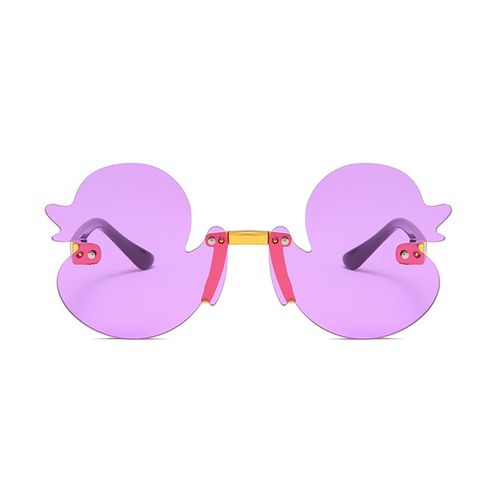 Lunettes De Soleil Pour Enfants En Forme De Canard Translucide Bloc Anti-Uv Lumière Du Soleil Protection Des Yeux Accessoire Photo Filles Vacances Été Plage Lunettes De Soleil-Violet