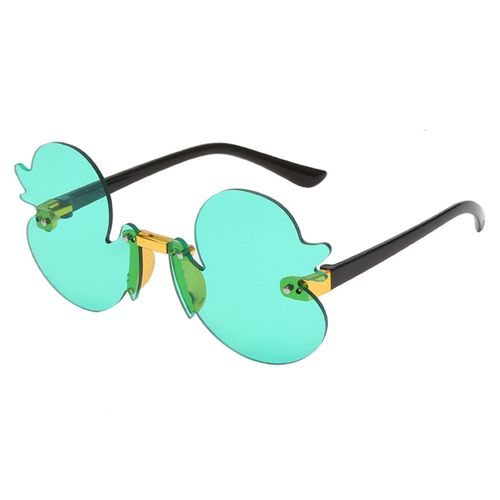 Lunettes De Soleil Pour Enfants En Forme De Canard Translucide Bloc Anti-Uv Lumière Du Soleil Protection Des Yeux Accessoire Photo Filles Vacances Été Plage Lunettes De Soleil-Vert