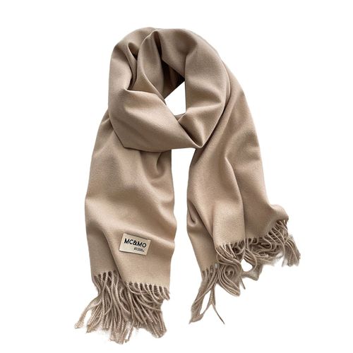 Écharpe Châle Gland Design Épais Super Doux Pashmina Confortable Garder Au Chaud Couleur Unie Femmes Grande Écharpe En Imitation Cachemire Doux Pour L'extérieur-Beige