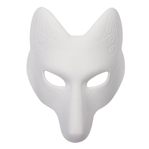 Masque De Renard Cosplay Avec Bande Élastique, Couleur Unie, Peinture À La Main, Carnaval, Fête, Bal, Mascarade, Costume D'halloween, Coussin Facial En Forme D'animal