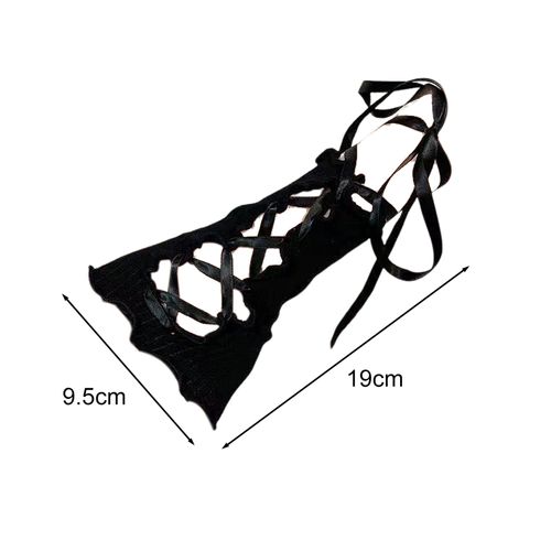 1 Paire De Manches De Bras Pour Femmes, Style Jk Lolita, Ajouré, À Lacets, Bord Froncé, Sans Doigts, Spectacles De Cosplay, Mariée, Accessoire Photo De Mariage, Manchettes De Bras-Noir