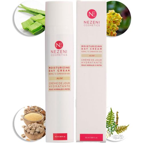 Anwxai-Crème Hydratante Pour Le Visage Nezeni Aloe Vera 79,70%|17 Ingrédients Actifs|Augmente L'élasticité De La Peau|Crème De Jour Visage Pour Peaux Normales,Grasses Et Mixtes Faible En Conservateur 