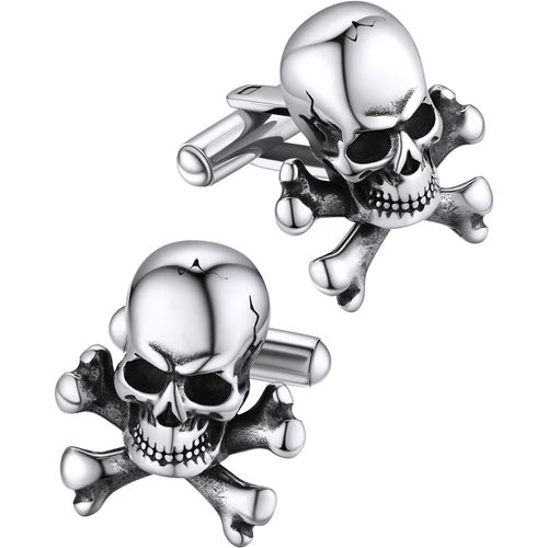 Anwxai-Paire De Boutons De Manchette Viking Nordique Homme Acier Inoxydable,Boutons Manchette Vegvisir/Runes/Loup/Noeud Celtique Croix/Franc Maçonnerie/Tête De Mort(Boîte De Cadeau)
