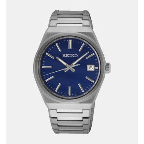 Seiko - Montre Homme Classique Bleu Foncé Sur555p1 - Argenté
