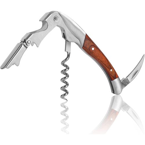 Anwxai-Tire-Bouchon|Limonadier Professionnel De Sommelier Avec Découpe-Capsule,Decapsuleur Et Double Charnière Pour Bouteilles De Vin|Ouvre Bouteille En Acier Inoxydable.