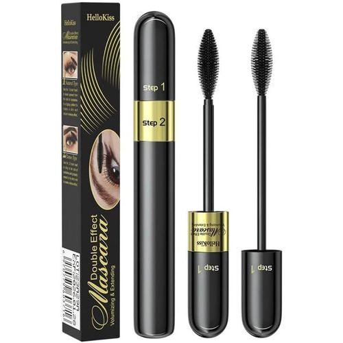 Anwxai-Mascara 2 En 1,Mascara Imperméable,Rouleau Long,Épais,Maquillage Durable Et Sans Halo,Mascara Double Effet 