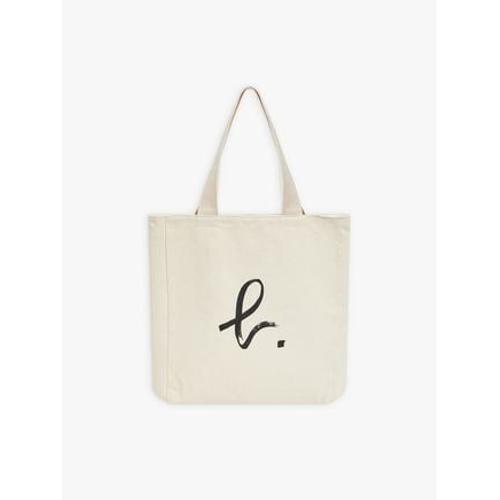 Agnès b. - tote bag en coton logo "b." - Blanc