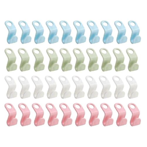 40 Pcs Vêtements Cintre Connecteur Crochets Placard Cintres Organisateur Clip peu encombrant