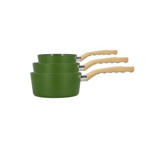 Menastyl - Set 3 Casseroles Kaki Aluminium Compatible Induction 16/18 Et 20cm  - Vert