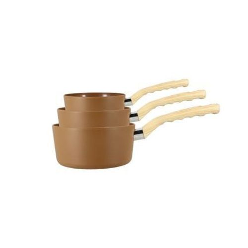 Menastyl - Set 3 Casseroles Noisett Aluminium Compatible Induction 16/18 Et 20cm  - Marron