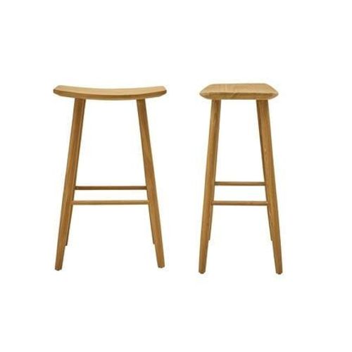 Bois Dessus Bois Dessous - Lot De 2 Tabourets En Teck Massif 75 Cmambre - Naturel