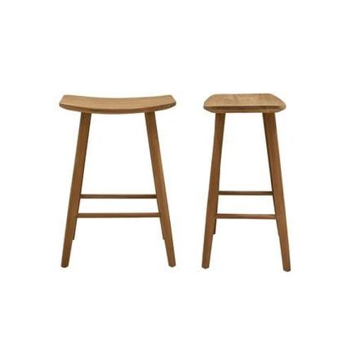 Bois Dessus Bois Dessous - Lot De 2 Tabourets En Teck Massif 65 Cmambre  - Naturel