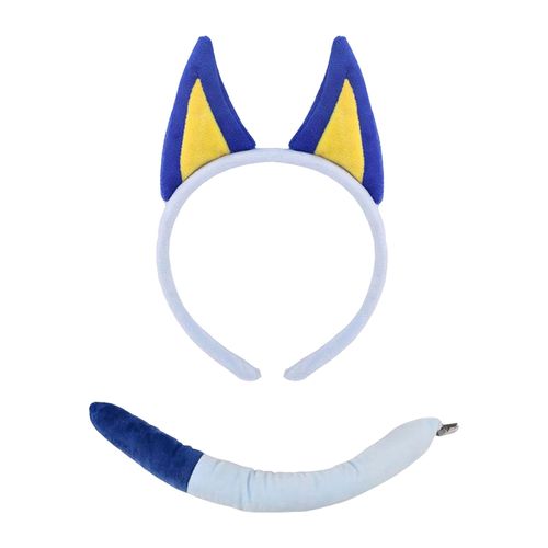 1/2 Pièces/Ensemble Accessoires De Déguisement De Chien Oreilles D'animaux Décor Cheveux Cerceau Queue Ensemble Fête D'anniversaire Cosplay Habiller Accessoires-Bleu1