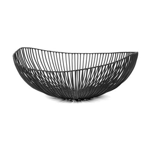 Serax - Corbeille ovale MEO Métal Noir H14 x 37 x 33 cm - Noir