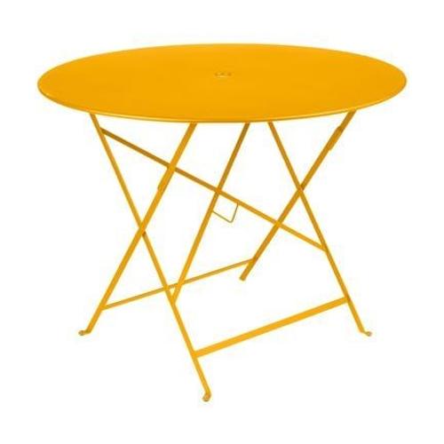 Fermob - Table Pliable Bistro Acier Miel Ø96 Cm - Jaune