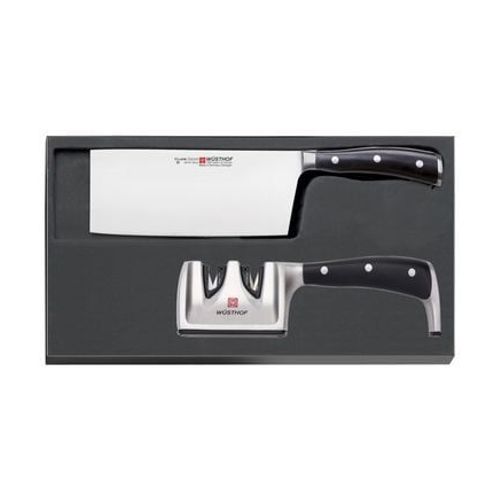Wüsthof - Couteau De Chef Chinois Et Aiguise-Couteaux Ikon - Multicolore