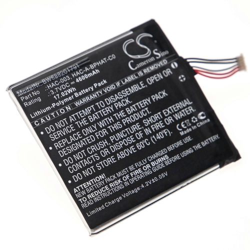 Batterie Vhbw Compatible Avec Nintendo Switch Hac-001, Console De Jeu Hac-S-Jp/Eu-C0 (4600 Mah, 3.7 V, Li-Polymer)