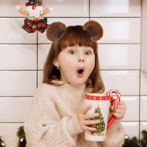 Bandeau D'oreille Chipmunk En Peluche, Décor D'oreille D'ours Pour Fille, Couvre-Chef Élastique Design Thème Animal, Couvre-Chef De Maquillage-Brun