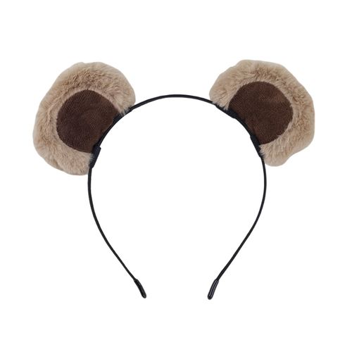 Bandeau D'oreille Chipmunk En Peluche, Décor D'oreille D'ours Pour Fille, Couvre-Chef Élastique Design Thème Animal, Couvre-Chef De Maquillage-Kaki