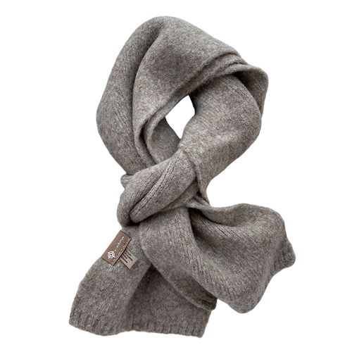 Écharpe Coupe-Vent D'hiver Pour Hommes, Couleur Unie, Tricot Doux Et Épais, Garde Au Chaud Et Confortable, Unisexe, Style Coréen, Pour L'extérieur-Kaki
