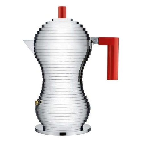 Alessi - CafetiÃ¿re espresso PULCINA en fonte d'aluminium rouge 30 cl  - Rouge